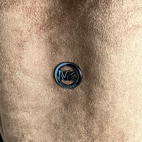 NWT Michael Kors faux suede faux fur hooded coat cappuccino XL - Picture 6 of 9